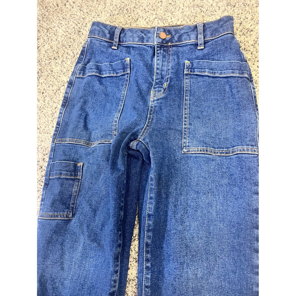 Boden Barrel Denim Jeans US 2R‎ Blue High Waist Utility Pockets Barrel Jeans - Picture 4 of 13
